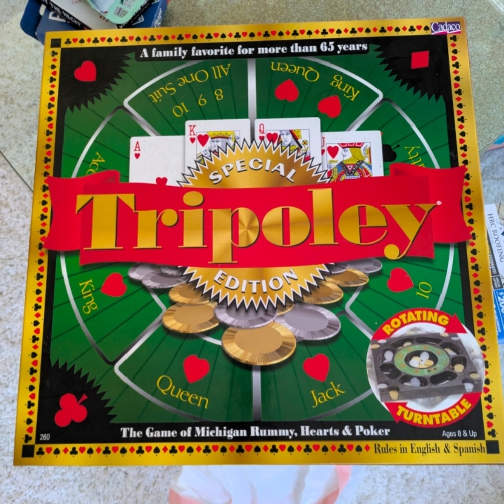 Tripoley Special Edition Game Rotating Tray 2000 Cadaco Complete